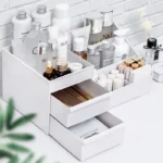 1pc White New Drawer Makeup Storage Box Dormitory Finishing Plastic Shelf - Image 4